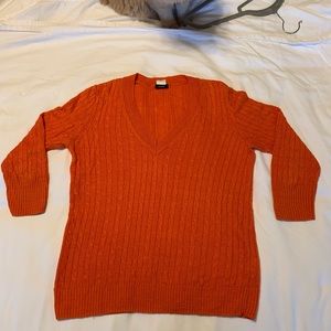 JCrew orange cable knit sweater sz Small